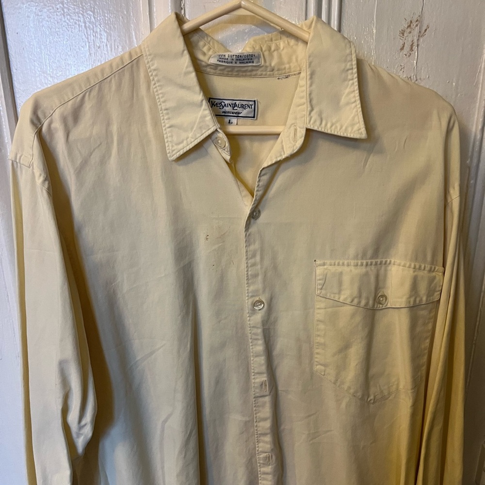 Vintage YSL yellow button up shirt
